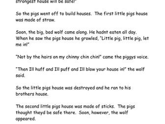 Missing apostrophes activity _ 3 Little Pigs _ possession, omission/contraction/plural possession