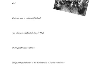 Mob football Question Sheet