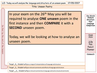 AQA Unseen Poetry part A - Revision