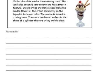 Descriptive Writing - Grade 5 - Worksheet 1