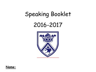 New GCSE AQA German speaking booklet