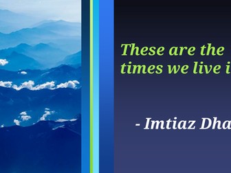 AS LEVEL POETRY: These are the times we live in