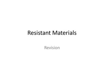 Resistant materials revision games