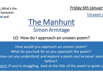 The Manhunt poetry - ideal for top set