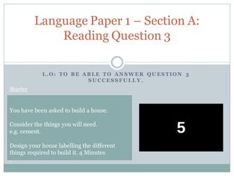 AQA Language Paper 1 Question 3 - Structure - How to structure your response.
