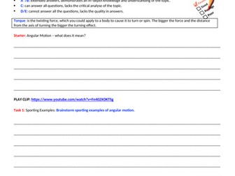 A-Level PE EDEXCEL (2016) 2.5.Angular Motion
