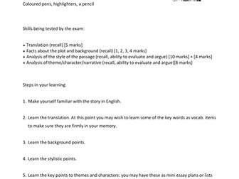 GCSE Latin Set Text Revision Advice