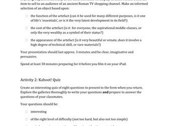 Activity Pack to go 'worksheet-less' for a Classics trip to the British Museum