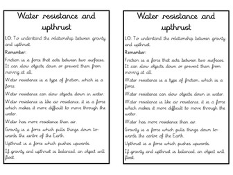 Upthrust practical science investigation