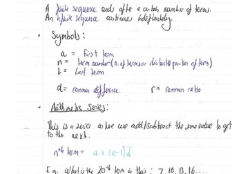 A Level Maths: C2 Revision Notes - Sequences and Series