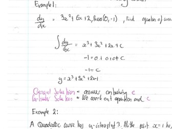 A Level Maths: C2 Revision Notes - Integration