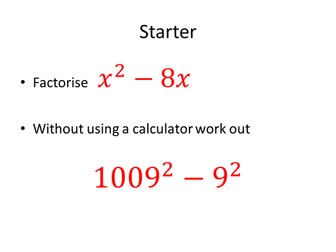 Higher GCSE 1-9 Last Minute Non-Calculator Quiz