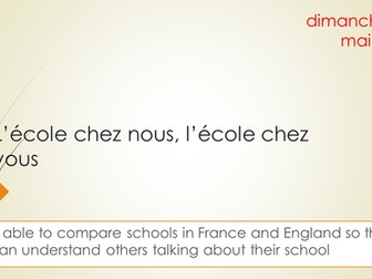 L’école chez nous, l’école chez vous french GCSE