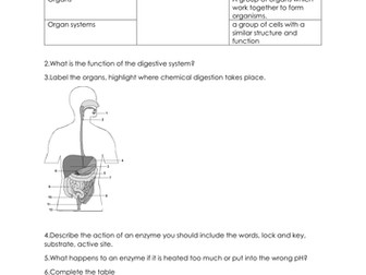 Cell organisation review questions (AQA)