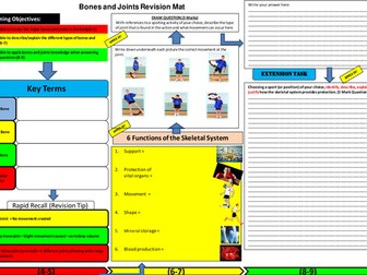 Bones and Joints revision learning mat