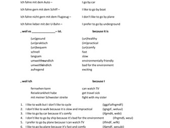 German translation task - transport preferences