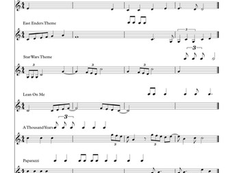 GCSE Melodic Dictation Worksheet