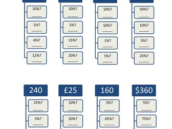Non-Calculator Percentages Practice