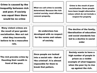 How far would sociologists agree that deprivation is the main cause of crime? (12)