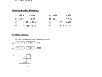 Column addition and subtraction