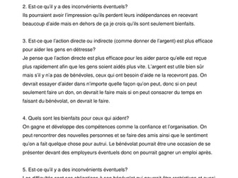 AS Level French Essays- BENEVOLAT