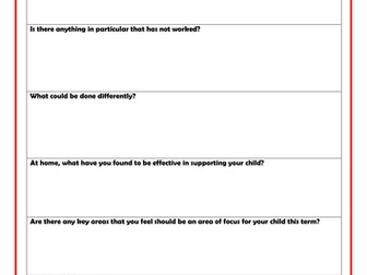 Assess, Plan, Do, Review - Parent questionnaire
