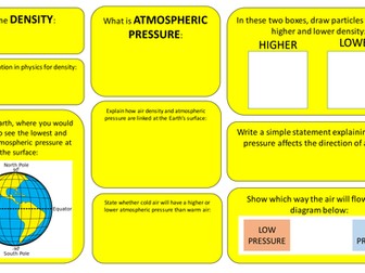 Atmospheric Pressure & Density Worksheet