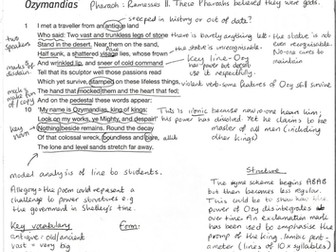 Power and Conflict poems ANNOTATED