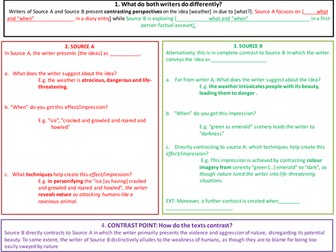 GCSE English Language Paper 2, Question 4 - planning a comparative essay