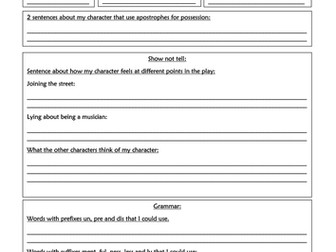 Extended Writing Planning Sheets for Children