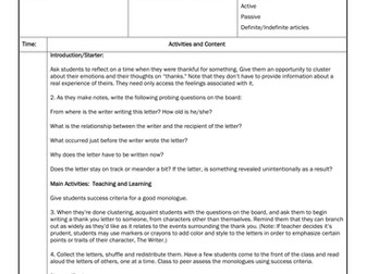 Monologue Writing Lesson Plan
