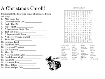 A Christmas Carol Wordquiz Anagrams Charles Dickens Teaching Resources