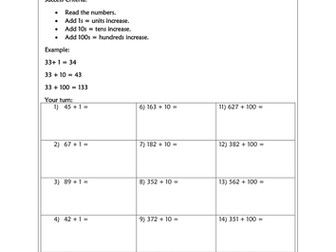 Maths Homework Sheets