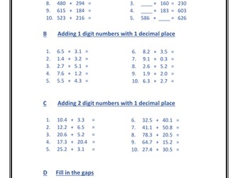 Differentiated Tasks - Adding using mental strategies