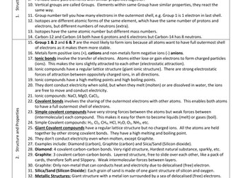 Science: C2 Chemistry Cheat Sheet