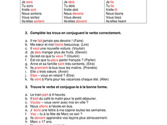 irregular verbs exercice / correction