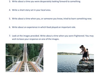 EDEXCEL Imaginative writing questions