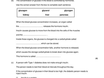 FORMATTED! AQA B3 Past questions and answers by topic