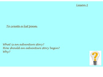 Whole unit on adventure stories