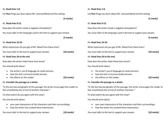 Eduqas/ WJEC style Language Paper 1 reading section