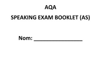New AS A Level French speaking booklet