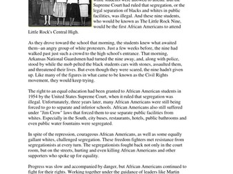 KS3 Civil Rights in America - Little Rock 9  (part 6)
