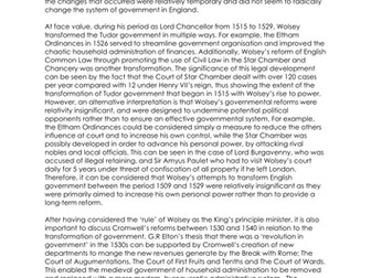 A level History, Tudors: Tudor Government under Henry VIII essay