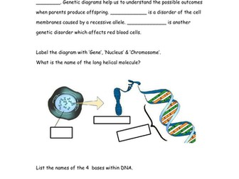 Genes and evolution revision Powerpoint and booklet suitable for KS3 and lower ability KS4.