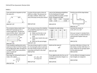 Edexcel New 9-1 GCSE Specimen Papers Set 1 Higher Revision Grids