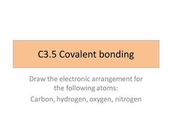 Covalent bonding worksheets for the new AQA GCSE 2018