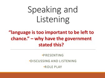 English Speaking and Listening activities