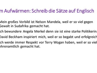 Wer ist dein Vrobild 2 (accompanies p59 of GCSE Edexcel Stimmt)