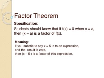 Foctor Theorem Algebraic division