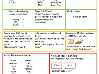 Mastery in maths - Year 5 converting units of measure lesson - length, wight, capacity